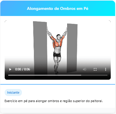Alongamento de ombros em pé