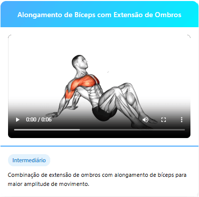 Alongamento do bíceps com extensão de ombros